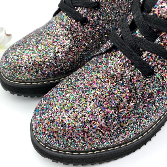 10. NIB Madden Girl Tory Multi-Glitter Combat Boot, 4 - Picture 9 of 12